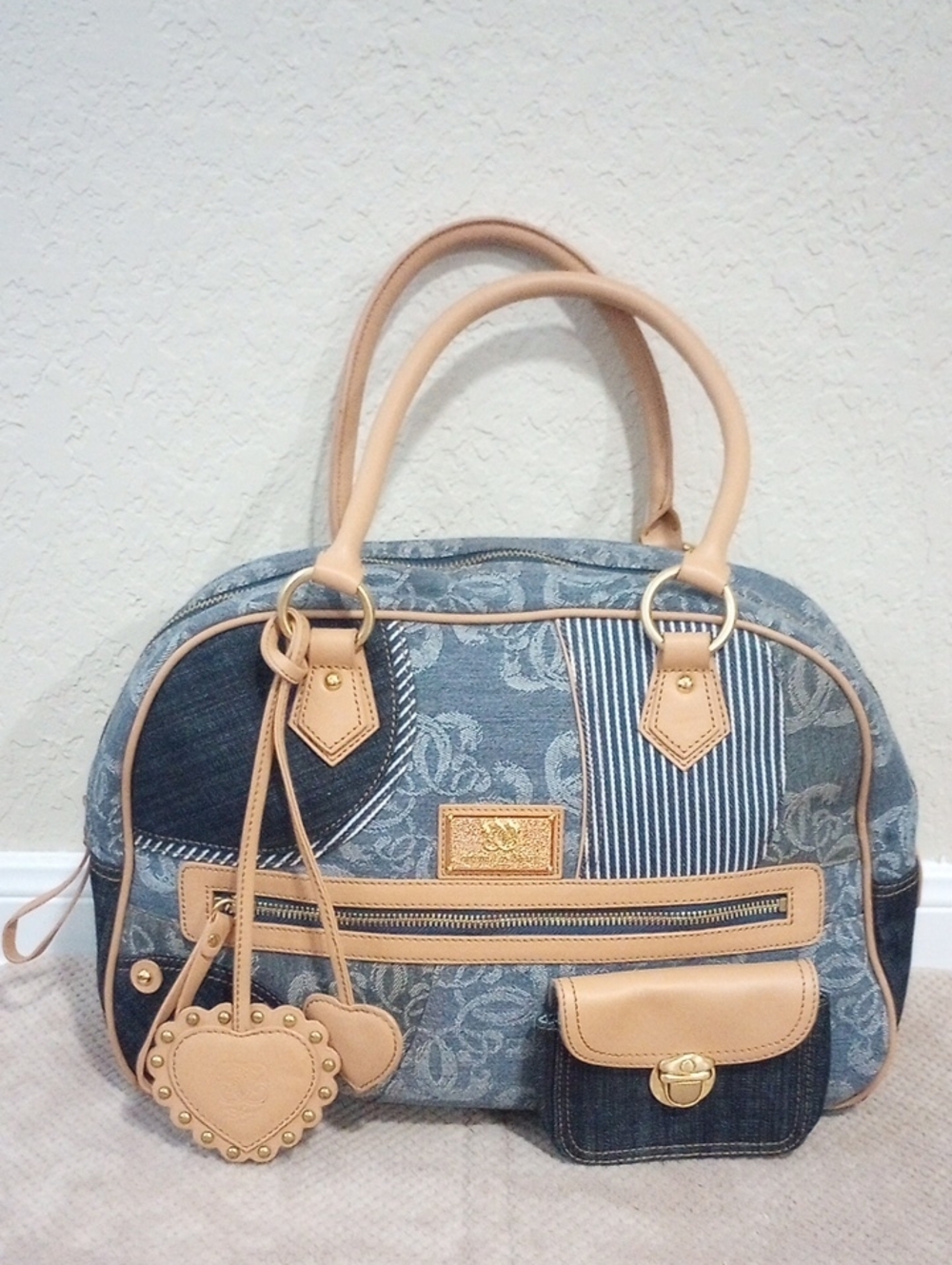 Sharif Denim Patchwork Weekender Tote